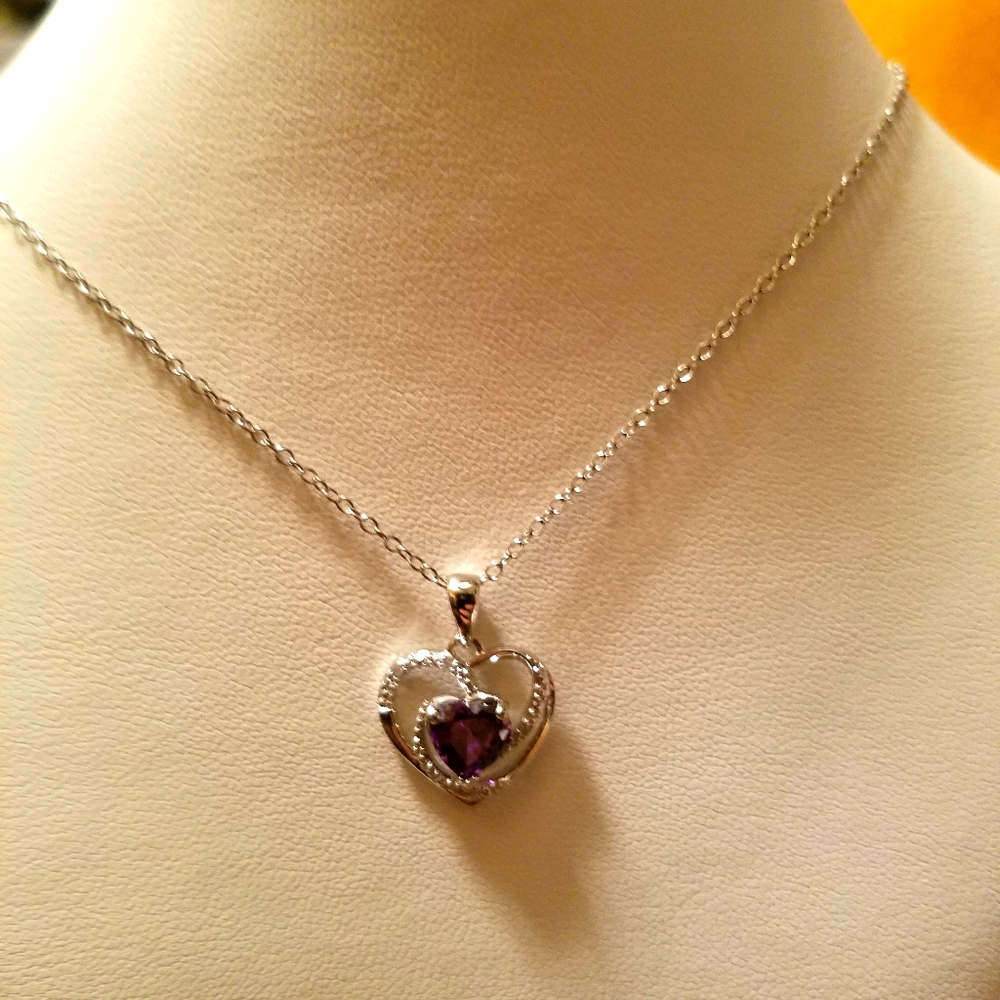 Amethyst heart necklace